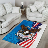Scottish-American Heritage Month Personalized Area Rug Highland Cow and USA-eagle