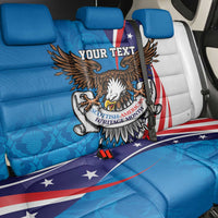Scottish-American Heritage Month Personalized Back Car Seat Cover Highland Cow and USA-eagle