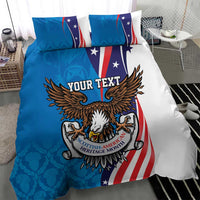 Scottish-American Heritage Month Personalized Bedding Set Highland Cow and USA-eagle