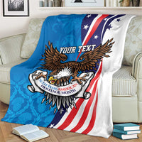 Scottish-American Heritage Month Personalized Blanket Highland Cow and USA-eagle