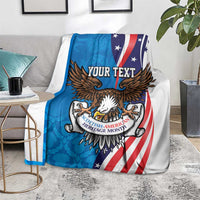 Scottish-American Heritage Month Personalized Blanket Highland Cow and USA-eagle