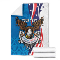 Scottish-American Heritage Month Personalized Blanket Highland Cow and USA-eagle