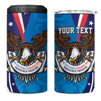 Scottish-American Heritage Month Personalized 4 in 1 Can Cooler Tumbler Highland Cow and USA-eagle