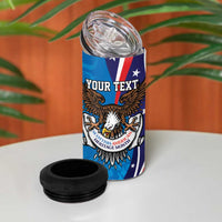 Scottish-American Heritage Month Personalized 4 in 1 Can Cooler Tumbler Highland Cow and USA-eagle