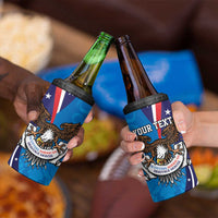 Scottish-American Heritage Month Personalized 4 in 1 Can Cooler Tumbler Highland Cow and USA-eagle