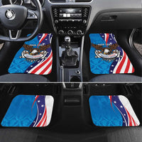 Scottish-American Heritage Month Personalized Car Mats Highland Cow and USA-eagle