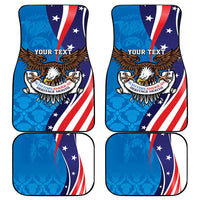 Scottish-American Heritage Month Personalized Car Mats Highland Cow and USA-eagle