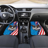 Scottish-American Heritage Month Personalized Car Mats Highland Cow and USA-eagle