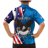 Scottish-American Heritage Month Personalized Family Matching Mermaid Dress and Hawaiian Shirt Highland Cow and USA-eagle