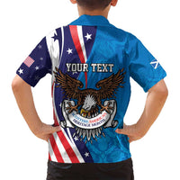 Scottish-American Heritage Month Personalized Family Matching Puletasi and Hawaiian Shirt Highland Cow and USA-eagle