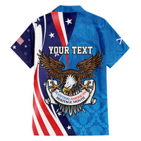 Scottish-American Heritage Month Personalized Family Matching Tank Maxi Dress and Hawaiian Shirt Highland Cow and USA-eagle