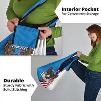 Scottish-American Heritage Month Personalized Grocery Bag Highland Cow and USA-eagle