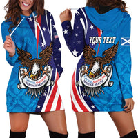 Scottish-American Heritage Month Personalized Hoodie Dress Highland Cow and USA-eagle