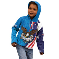 Scottish-American Heritage Month Personalized Kid Hoodie Highland Cow and USA-eagle