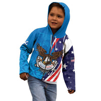 Scottish-American Heritage Month Personalized Kid Hoodie Highland Cow and USA-eagle