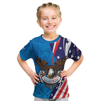 Scottish-American Heritage Month Personalized Kid T Shirt Highland Cow and USA-eagle