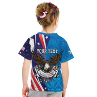 Scottish-American Heritage Month Personalized Kid T Shirt Highland Cow and USA-eagle