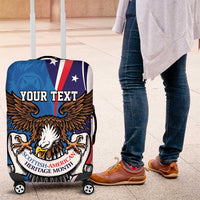 Scottish-American Heritage Month Personalized Luggage Cover Highland Cow and USA-eagle