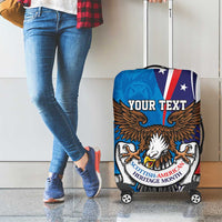 Scottish-American Heritage Month Personalized Luggage Cover Highland Cow and USA-eagle