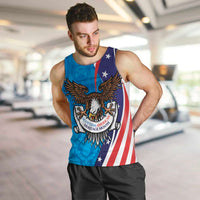 Scottish-American Heritage Month Personalized Men Tank Top Highland Cow and USA-eagle
