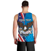 Scottish-American Heritage Month Personalized Men Tank Top Highland Cow and USA-eagle