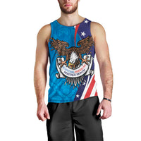 Scottish-American Heritage Month Personalized Men Tank Top Highland Cow and USA-eagle
