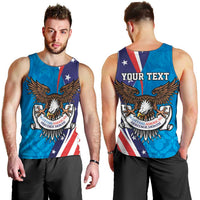Scottish-American Heritage Month Personalized Men Tank Top Highland Cow and USA-eagle