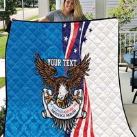 Scottish-American Heritage Month Personalized Quilt Highland Cow and USA-eagle