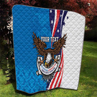 Scottish-American Heritage Month Personalized Quilt Highland Cow and USA-eagle