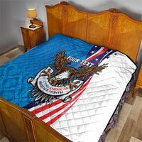 Scottish-American Heritage Month Personalized Quilt Highland Cow and USA-eagle