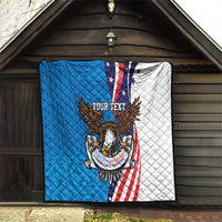 Scottish-American Heritage Month Personalized Quilt Highland Cow and USA-eagle