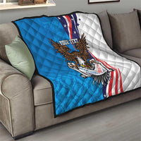 Scottish-American Heritage Month Personalized Quilt Highland Cow and USA-eagle