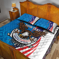 Scottish-American Heritage Month Personalized Quilt Bed Set Highland Cow and USA-eagle