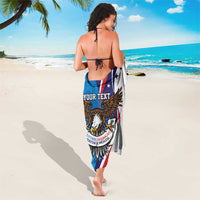 Scottish-American Heritage Month Personalized Sarong Highland Cow and USA-eagle
