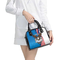 Scottish-American Heritage Month Personalized Shoulder Handbag Highland Cow and USA-eagle
