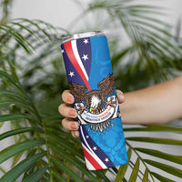 Scottish-American Heritage Month Personalized Skinny Tumbler Highland Cow and USA-eagle