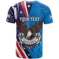 Scottish-American Heritage Month Personalized T Shirt Highland Cow and USA-eagle
