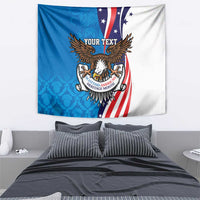 Scottish-American Heritage Month Personalized Tapestry Highland Cow and USA-eagle