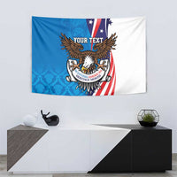 Scottish-American Heritage Month Personalized Tapestry Highland Cow and USA-eagle