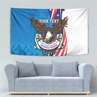 Scottish-American Heritage Month Personalized Tapestry Highland Cow and USA-eagle