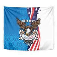 Scottish-American Heritage Month Personalized Tapestry Highland Cow and USA-eagle