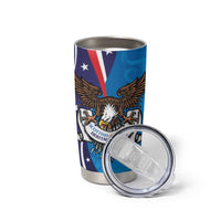Scottish-American Heritage Month Personalized Tumbler Cup Highland Cow and USA-eagle