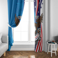 Scottish-American Heritage Month Personalized Window Curtain Highland Cow and USA-eagle