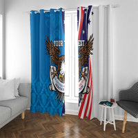 Scottish-American Heritage Month Personalized Window Curtain Highland Cow and USA-eagle