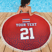 Costa Rica Football Custom Beach Blanket Los Ticos Go Champions