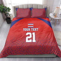 Costa Rica Football Custom Bedding Set Los Ticos Go Champions