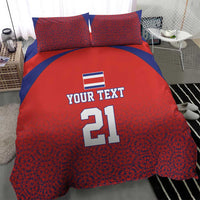 Costa Rica Football Custom Bedding Set Los Ticos Go Champions