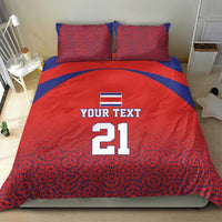 Costa Rica Football Custom Bedding Set Los Ticos Go Champions