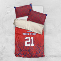 Costa Rica Football Custom Bedding Set Los Ticos Go Champions