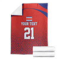 Costa Rica Football Custom Blanket Los Ticos Go Champions